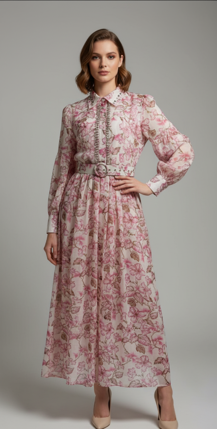 VESTIDO FLORAL PIEDRAS