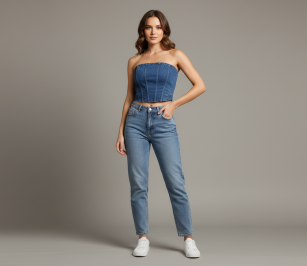 TOP STRAPLE MEZCLILLA