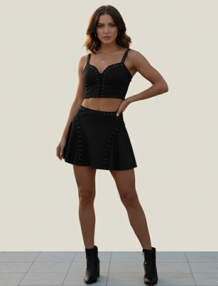 SET TOP & FALDA GAMUZA