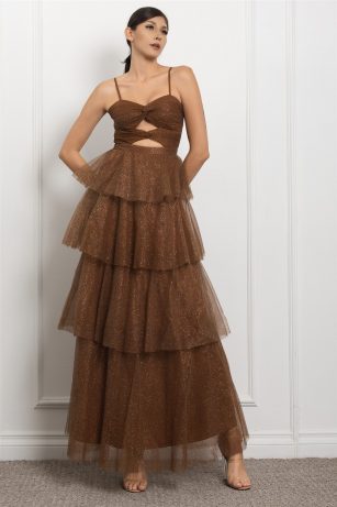 VESTIDO OLANES BRILLOSO