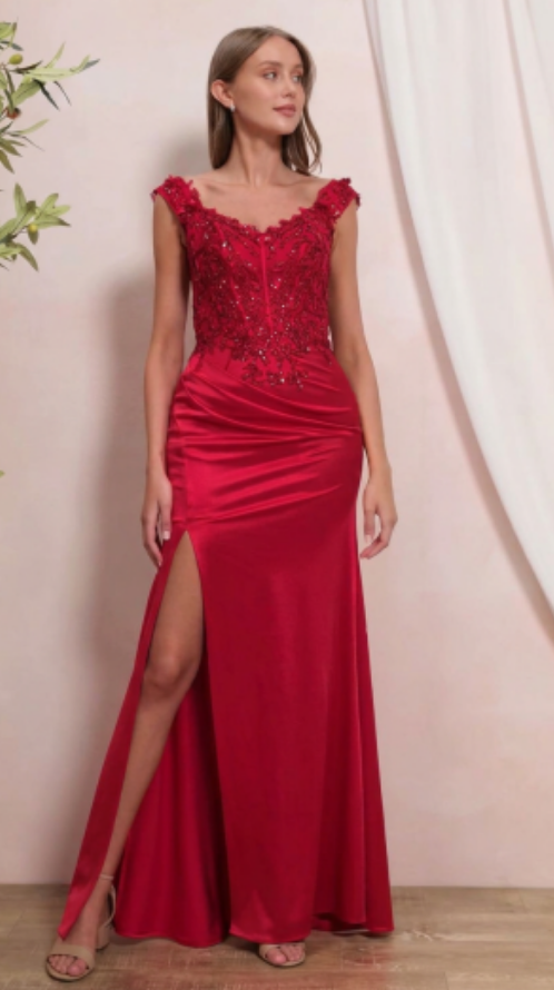 VESTIDO DE CORSET EN SATEEN CON PEDRERÍA - Imagen 2
