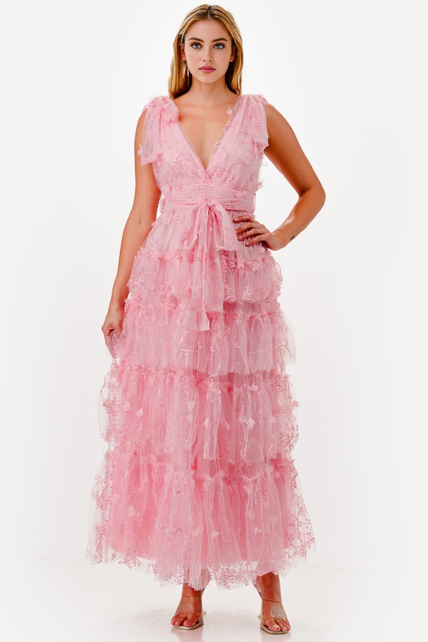 VESTIDO DE TUL FLORAL