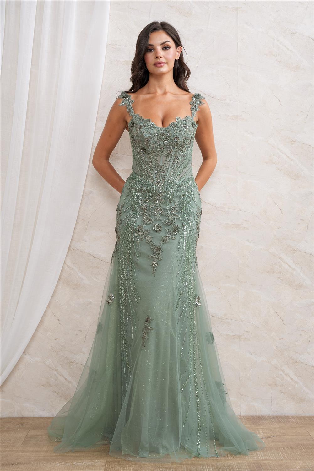 VESTIDO DE CORSET CON PEDRERÍA - Imagen 2