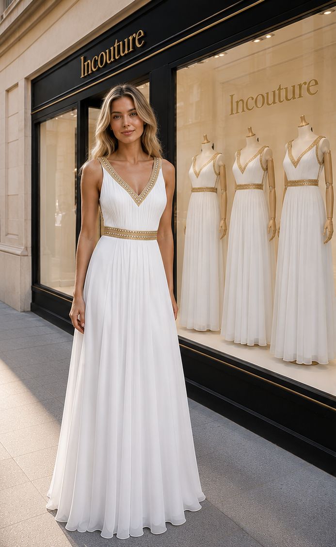 VESTIDO PLISADO CON PEDRERÍA - Imagen 5