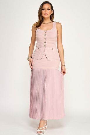SET BLUSA Y FALDA PLISADA