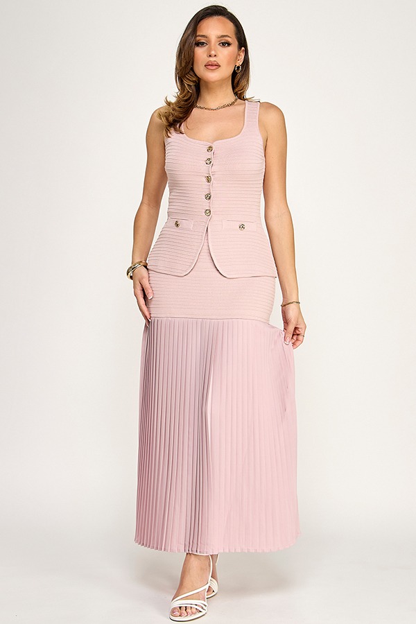 SET BLUSA Y FALDA PLISADA