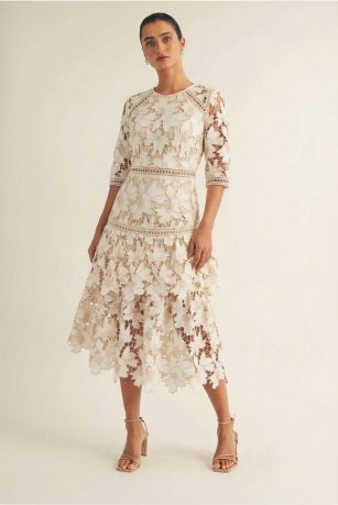 VESTIDO GUIPIURE ENCAJE FLORAL