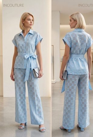 CONJUNTO CON ESTAMPADO CUADRADO