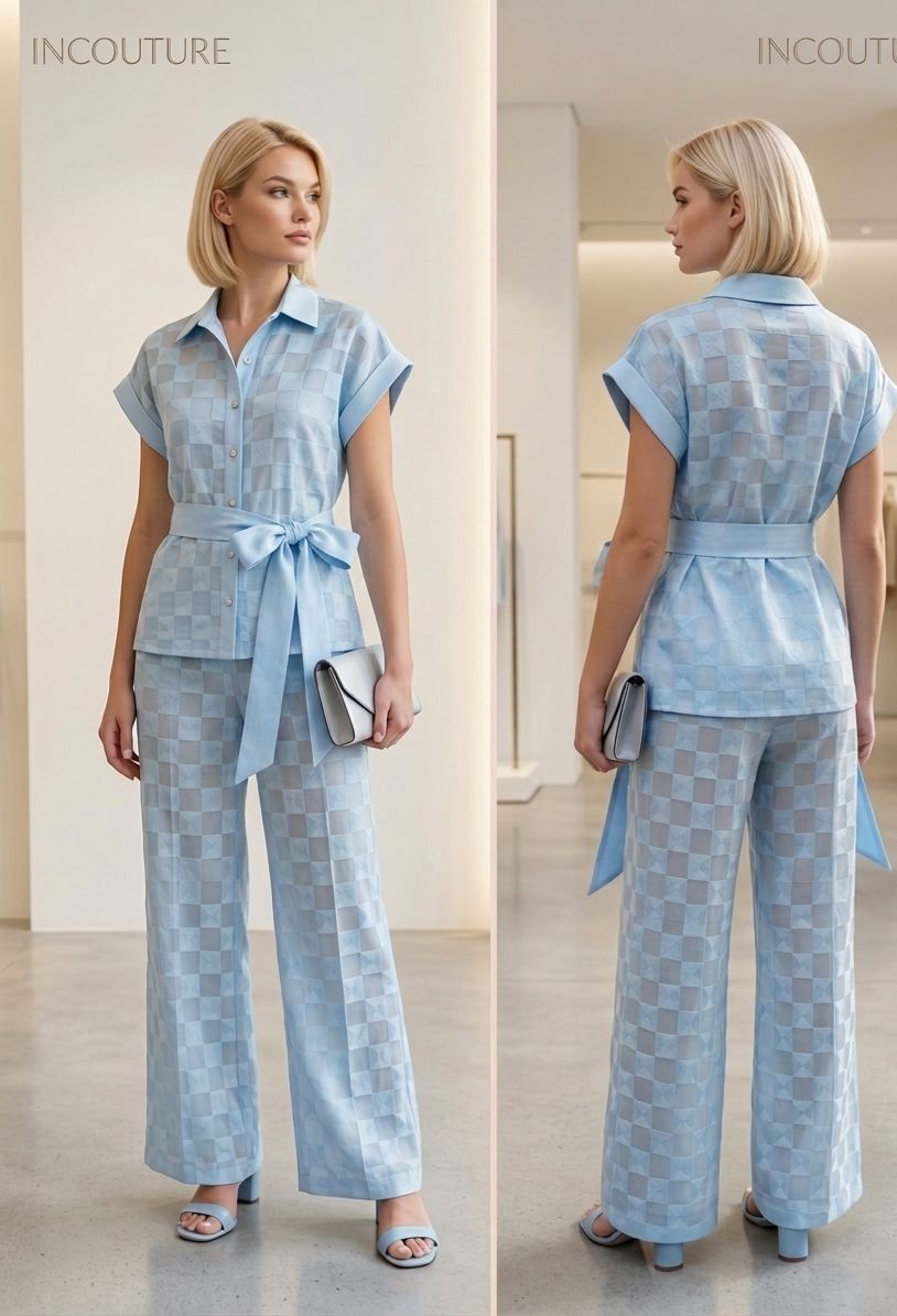 CONJUNTO CON ESTAMPADO CUADRADO