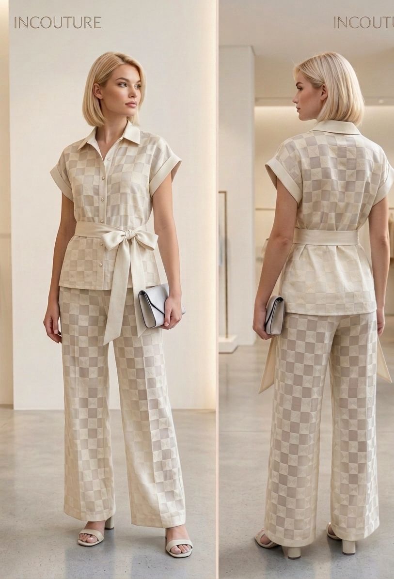 CONJUNTO CON ESTAMPADO CUADRADO - Imagen 2