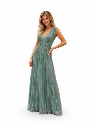 VESTIDO DE TUL CON FLOR 3D