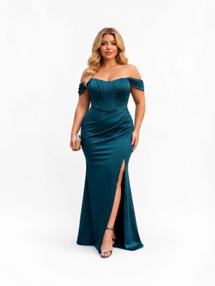 VESTIDO DE SATEEN TIPO CORAZÓN PLUS