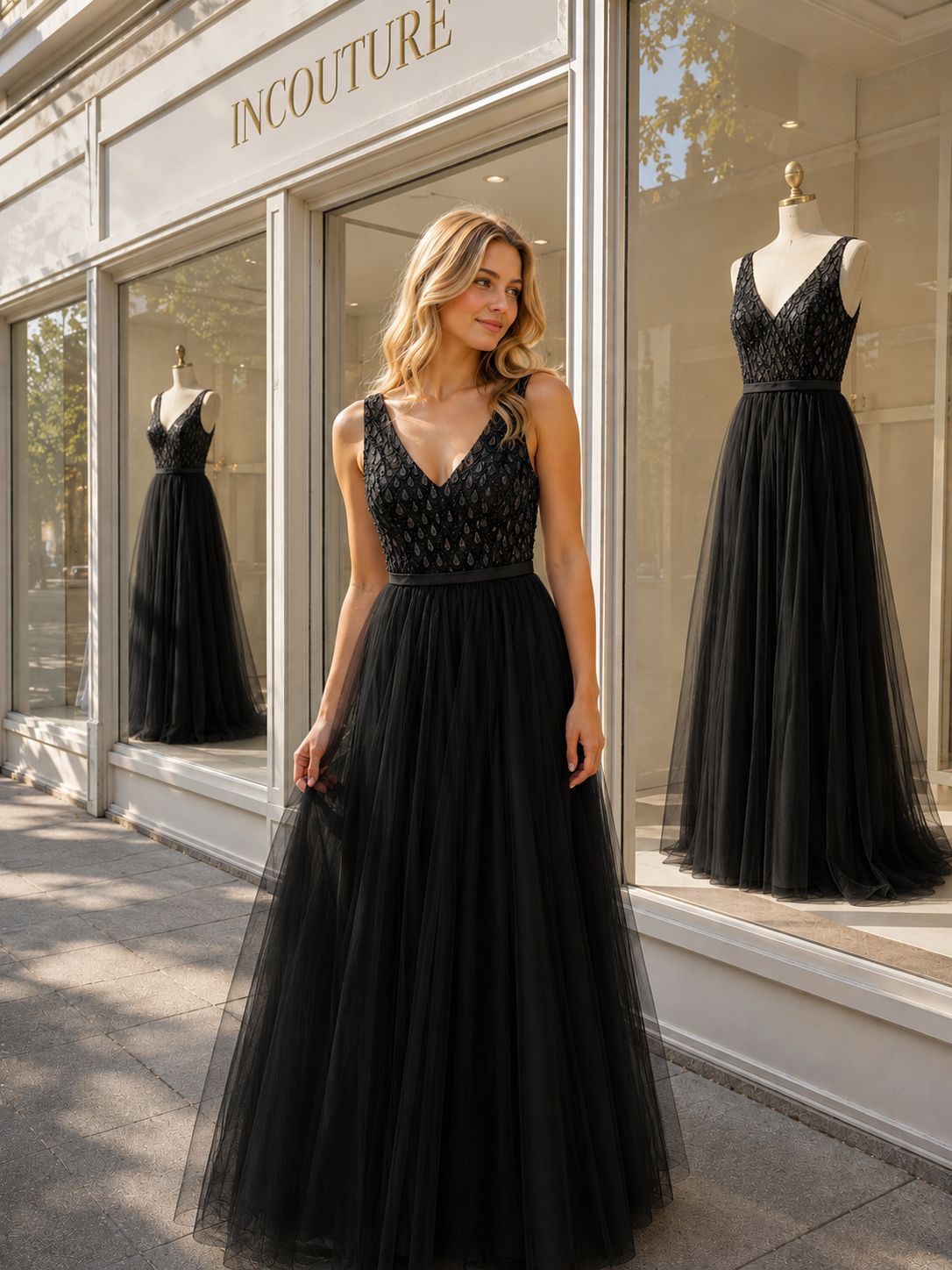 VESTIDO DE TUL CON PEDRERIA - Imagen 2