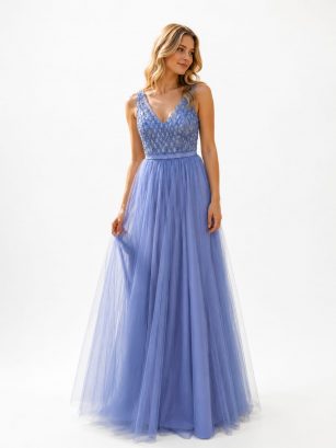 VESTIDO DE TUL CON PEDRERIA